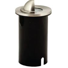 Hooded Round Stainless Steel Uplighter